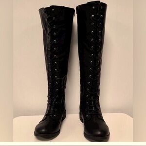 Torrid black lace up tall black combat boot. Like new 7.5